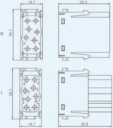 HDC-HME8-MCFC Rectangular Connectors