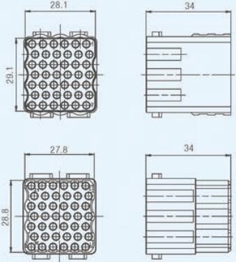 Specifications of HDC-HMD42-MCFC Rectangular Connectors