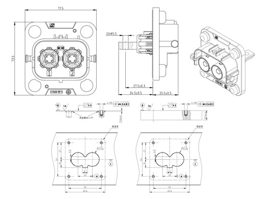 YG1079-2/3pinシリーズ電気コネクタの詳細