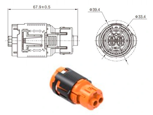 YG1176D-2pinシリーズ電気コネクタの詳細